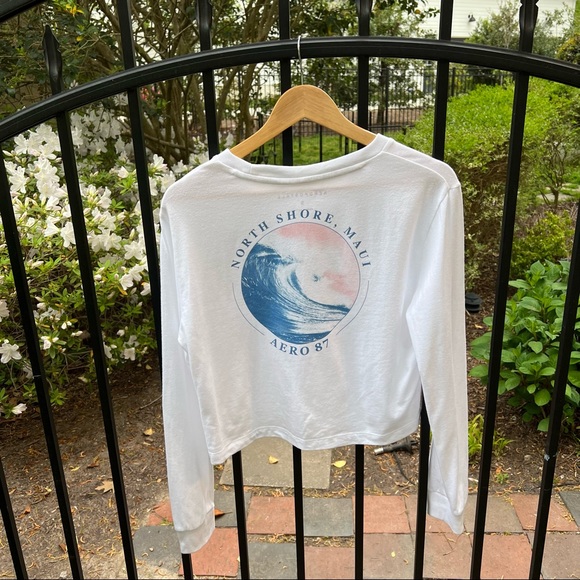 Aeropostale Long Sleeve North Shore Maui Graphic Tee Small Hawaii - Picture 3 of 11